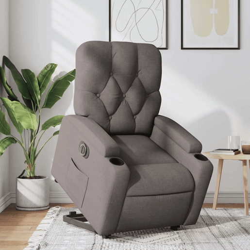 Poltrona reclinável - Poltrona relax elétrica cinza-acastanhado