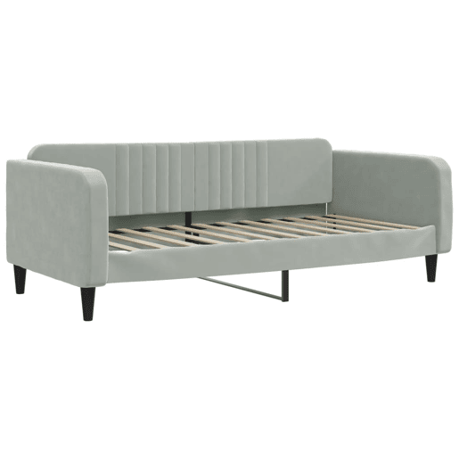 Sofá-cama, Sofá conversível 90x200 cm veludo cinzento-claro