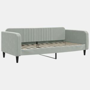 Sofá-cama, Sofá conversível 90x200 cm veludo cinzento-claro