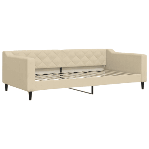 Sofá-cama, Sofá conversível 100x200 cm tecido cor creme