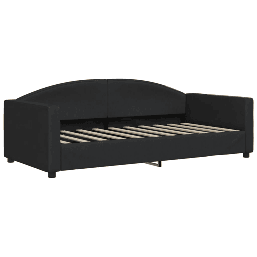 Sofá-cama, Sofá conversível 90x190 cm tecido preto Sofá-cama, Sofá conversível 90x190 cm tecido preto
