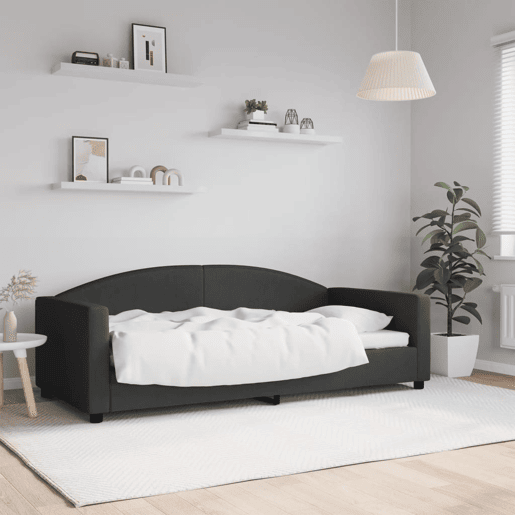 Sofá-cama, Sofá conversível 90x190 cm tecido preto Sofá-cama, Sofá conversível 90x190 cm tecido preto