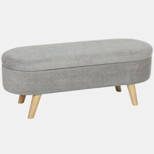 HOMCOM Banco para Pé de Cama Banco de Armazenamento com Pés de Madeira e Assento Acolchoado Carga 120 kg Puff de Armazenamento para Dormitório Entrada Corredor 110x40x43 cm Cinzento