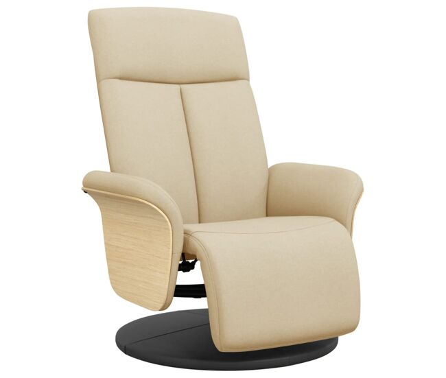 Sillón reclinable - sillón relax con reposapiés tela color crema