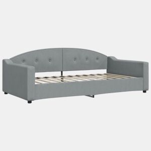 Sofá-cama, Sofá conversível 100x200 cm tecido cinzento-claro