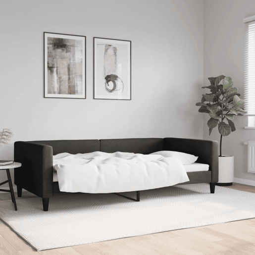 Sofá-cama, Sofá conversível 100x200 cm tecido preto Sofá-cama, Sofá conversível 100x200 cm tecido preto