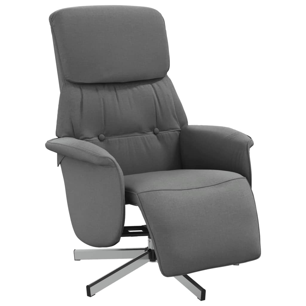 Sillón reclinable - sillón relax con reposapiés tela gris oscuro