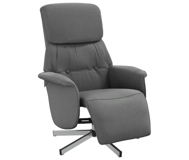 Sillón reclinable - sillón relax con reposapiés tela gris oscuro