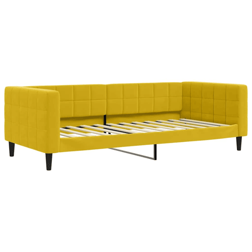 Sofá-cama, Sofá conversível 90x200 cm veludo amarelo