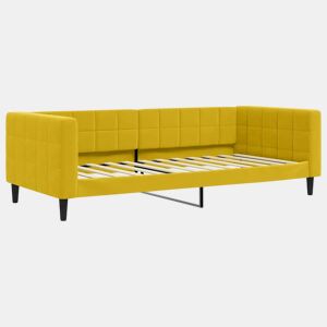 Sofá-cama, Sofá conversível 90x200 cm veludo amarelo