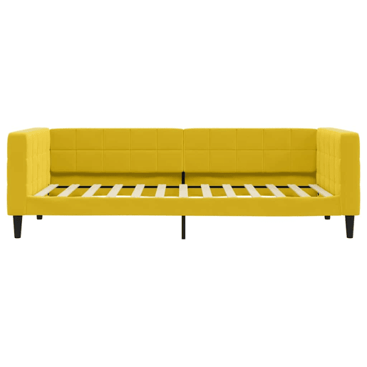 Sofá-cama, Sofá conversível 90x200 cm veludo amarelo