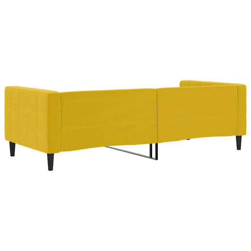 Sofá-cama, Sofá conversível 90x200 cm veludo amarelo