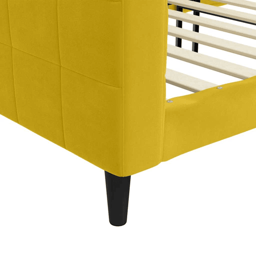 Sofá-cama, Sofá conversível 90x200 cm veludo amarelo