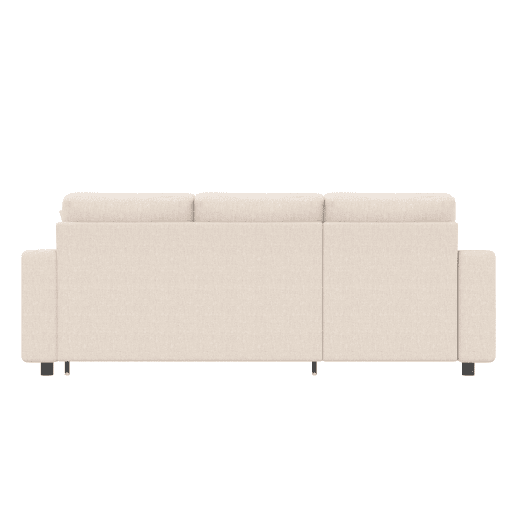 Sofá-cama em forma de L - Sofá com chaise longue e arrumação - Bege