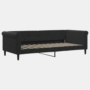 Sofá-cama, Sofá conversível 90x200 cm veludo preto