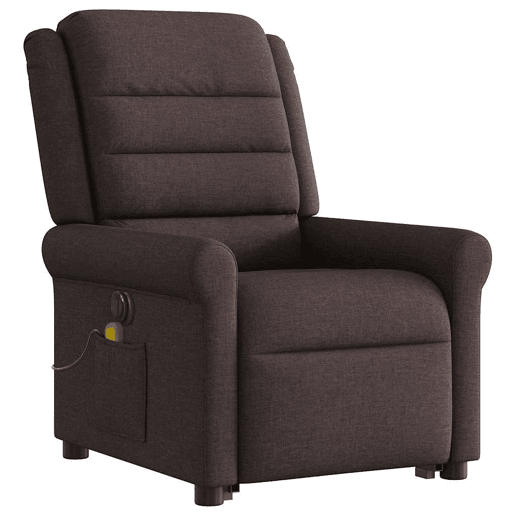 Poltrona elétrica massagens - Poltrona relax tecido castanho-escuro