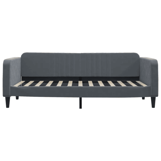 Sofá-cama, Sofá conversível com colchão 100x200 cm veludo cinzento-escuro