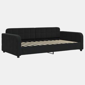 Sofá-cama, Sofá conversível 90x200 cm veludo preto