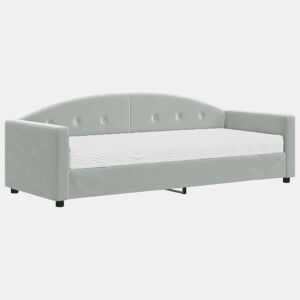 Sofá-cama, Sofá conversível com colchão 80x200 cm veludo cinzento-claro