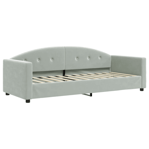 Sofá-cama, Sofá conversível com colchão 80x200 cm veludo cinzento-claro