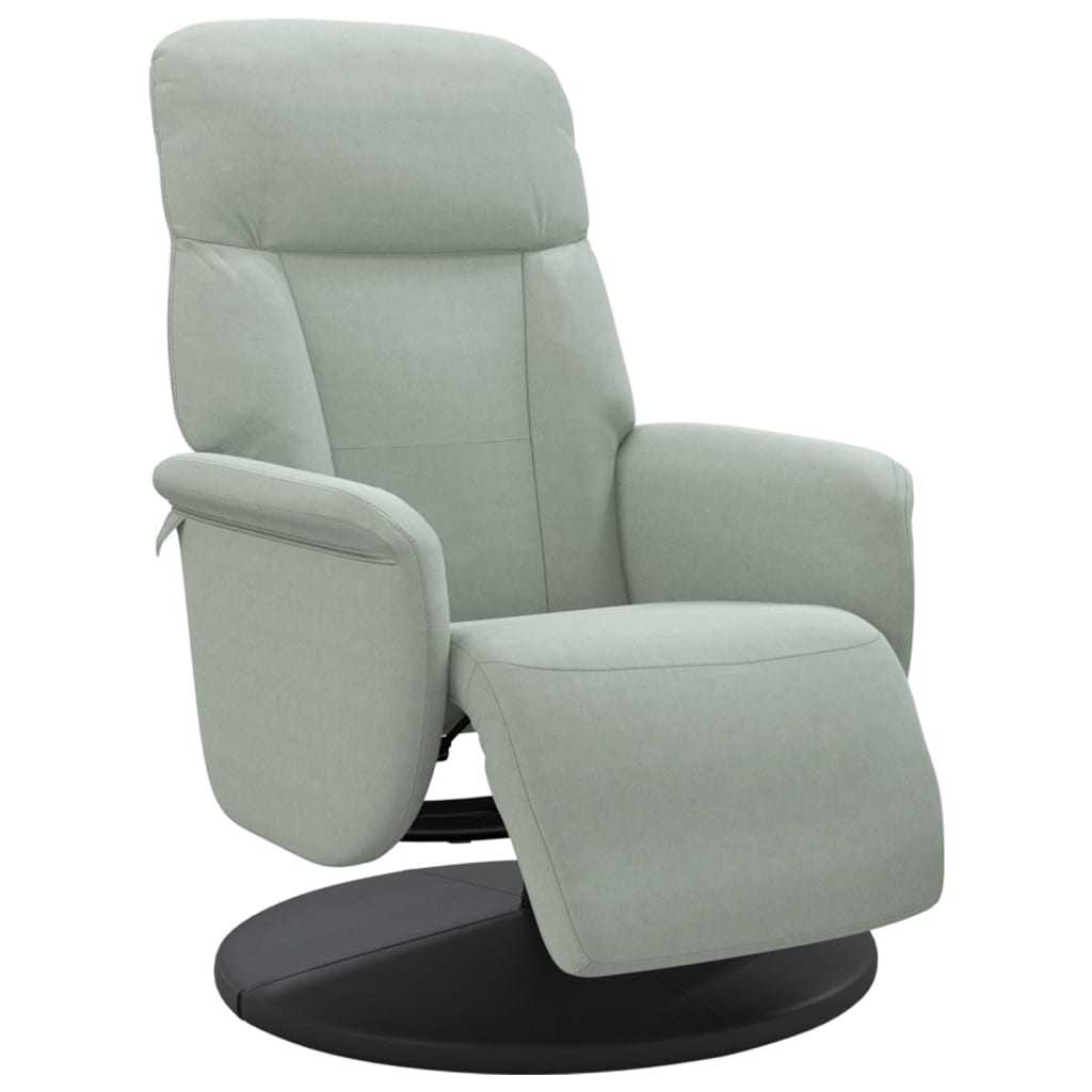 Sillón reclinable - sillón relax con reposapiés terciopelo gris claro