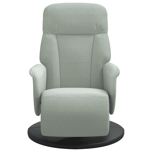 Cadeirão reclinável - Poltrona relax com apoio de pés veludo cinzento-claro Cadeirão reclinável - Poltrona relax com apoio de pés veludo cinzento-claro
