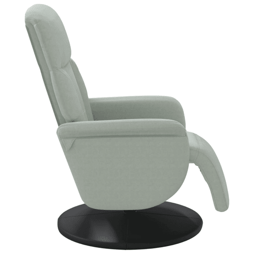 Cadeirão reclinável - Poltrona relax com apoio de pés veludo cinzento-claro Cadeirão reclinável - Poltrona relax com apoio de pés veludo cinzento-claro