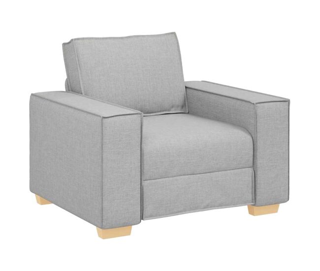 Sillón sofá - sofá individual de tela gris nube de 60 cm