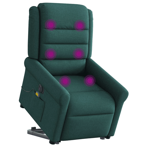 Poltrona elétrica massagens - Poltrona relax tecido verde-escuro
