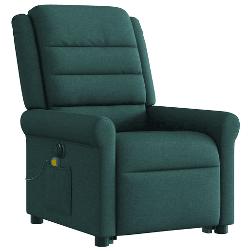 Poltrona elétrica massagens - Poltrona relax tecido verde-escuro
