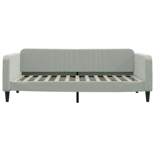 Sofá-cama, Sofá conversível com colchão 100x200 cm veludo cinzento-claro