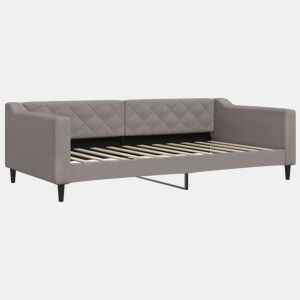 Sofá-cama, Sofá conversível 100x200 cm tecido cinzento-acastanhado