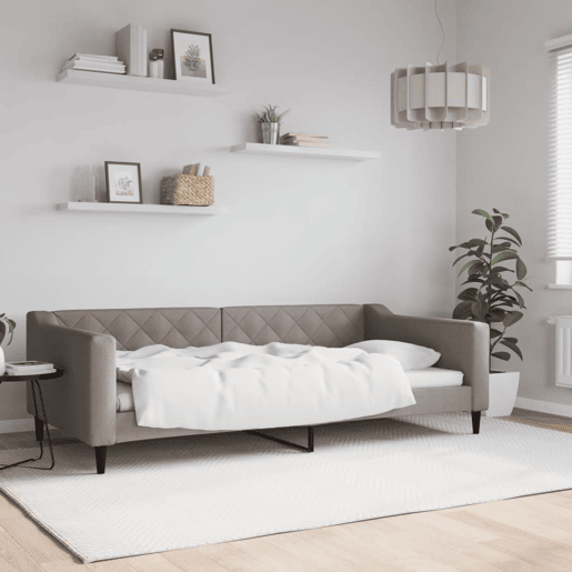 Sofá-cama, Sofá conversível 100x200 cm tecido cinzento-acastanhado Sofá-cama, Sofá conversível 100x200 cm tecido cinzento-acastanhado