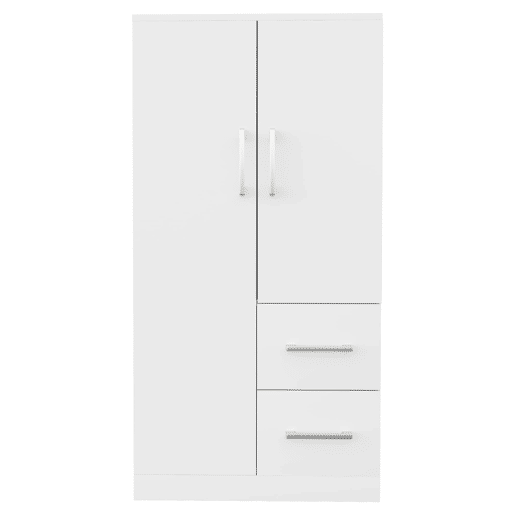 Armário roupeiro 70x40x135 cm - Porta dupla com gavetas e compartimentos, infantil - Branco Armário roupeiro 70x40x135 cm - Porta dupla com gavetas e compartimentos, infantil - Branco