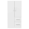 Armário roupeiro 70x40x135 cm - Porta dupla com gavetas e compartimentos, infantil - Branco