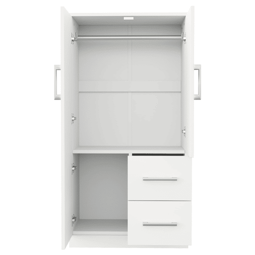 Armário roupeiro 70x40x135 cm - Porta dupla com gavetas e compartimentos, infantil - Branco Armário roupeiro 70x40x135 cm - Porta dupla com gavetas e compartimentos, infantil - Branco