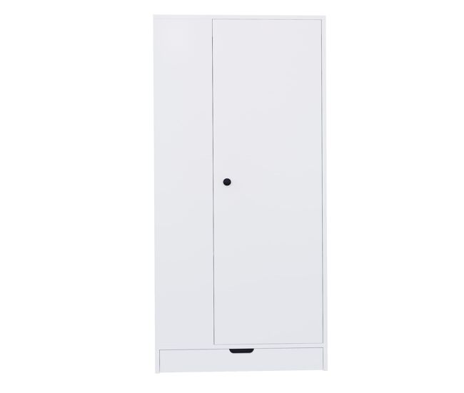 Armario ropero 70x40x170 cm - 1 puerta, estantes y cajones - blanco