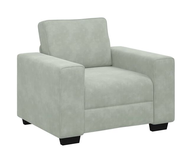 Sillón sofá - sofá individual gris claro 60 cm terciopelo