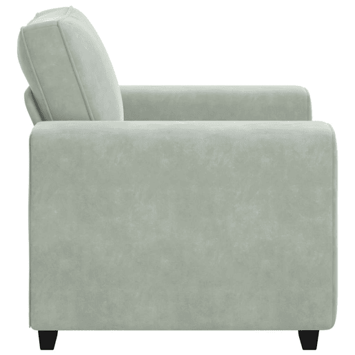 Poltrona, Sofá individual 60 cm veludo cinzento-claro