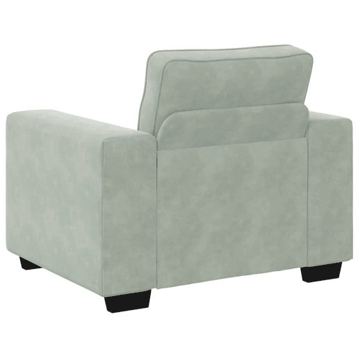 Poltrona, Sofá individual 60 cm veludo cinzento-claro