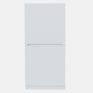 Armário roupeiro 70x40x170 cm - Porta dupla com pequeno compartimento de arrumação - Branco