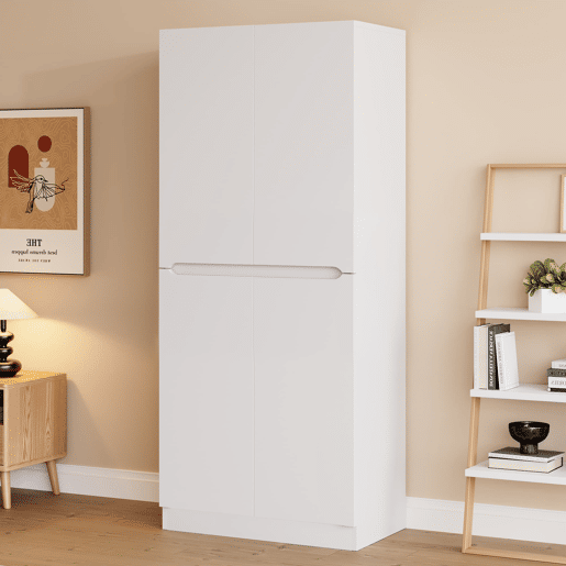 Armário roupeiro 70x40x170 cm - Porta dupla com pequeno compartimento de arrumação - Branco Armário roupeiro 70x40x170 cm - Porta dupla com pequeno compartimento de arrumação - Branco