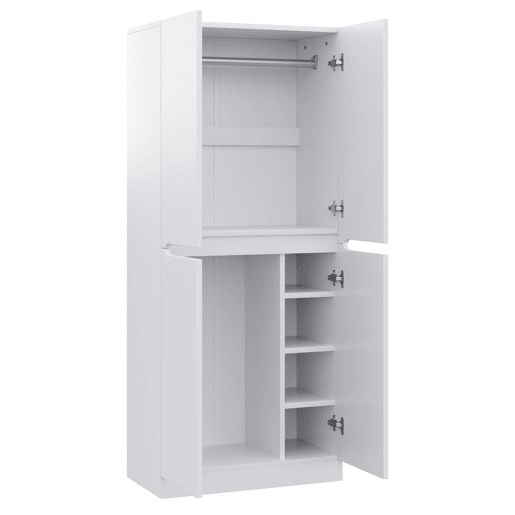Armário roupeiro 70x40x170 cm - Porta dupla com pequeno compartimento de arrumação - Branco Armário roupeiro 70x40x170 cm - Porta dupla com pequeno compartimento de arrumação - Branco