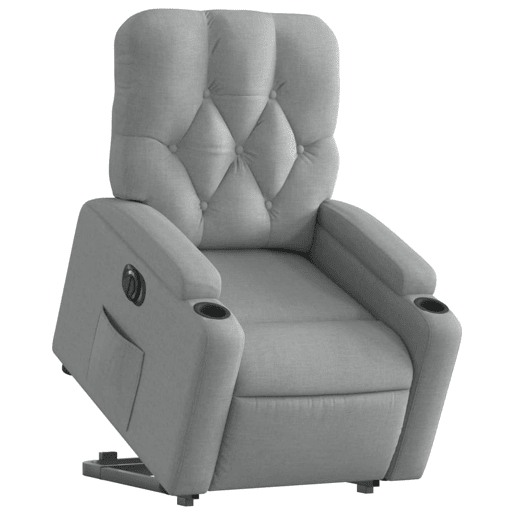 Poltrona reclinável - Poltrona relax elétrica tecido cinzento-claro