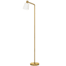 HOMCOM Candeeiro de Pé LED Regulável Candeeiro de Pé Sala Moderno com Ecrã Giratório 350° 3 Temperaturas de Cor 3000K4000K6500K e Lâmpada E27 para Quarto Escritório 45x21x148 cm Branco e Dourado