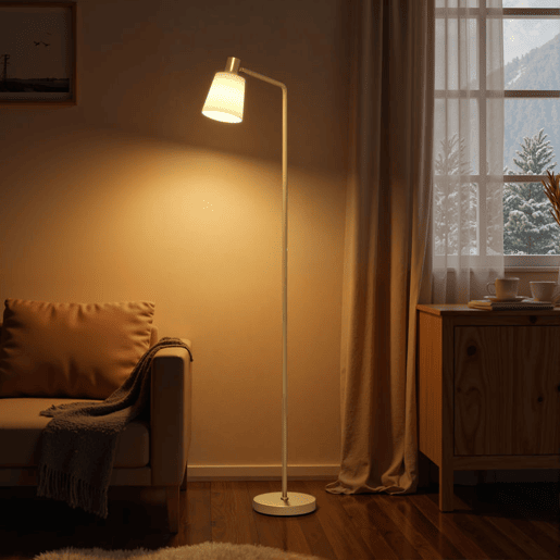 HOMCOM Candeeiro de Pé LED Regulável Candeeiro de Pé Sala Moderno com Ecrã Giratório 350° 3 Temperaturas de Cor 3000K4000K6500K e Lâmpada E27 para Quarto Escritório 45x21x148 cm Branco e Dourado