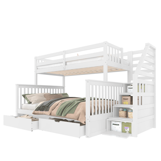 Beliche 90x200 cm - Com gavetas, arrumação, multifuncional, sem colchão, branco