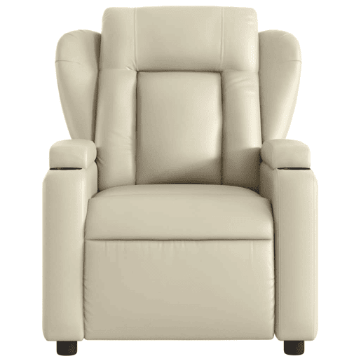 Poltrona reclinável - Poltrona relax couro artificial cor creme Poltrona reclinável - Poltrona relax couro artificial cor creme