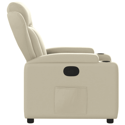 Poltrona reclinável - Poltrona relax couro artificial cor creme Poltrona reclinável - Poltrona relax couro artificial cor creme