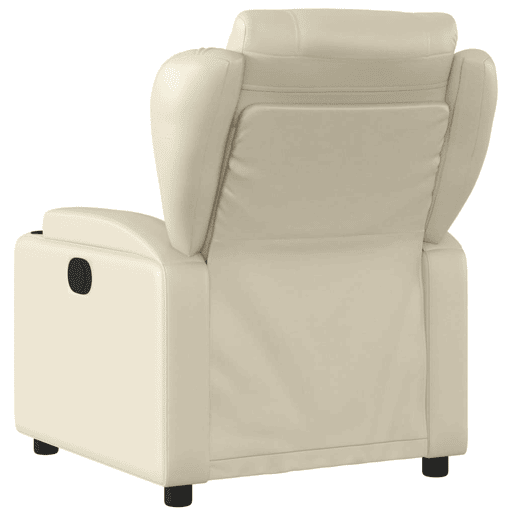 Poltrona reclinável - Poltrona relax couro artificial cor creme Poltrona reclinável - Poltrona relax couro artificial cor creme